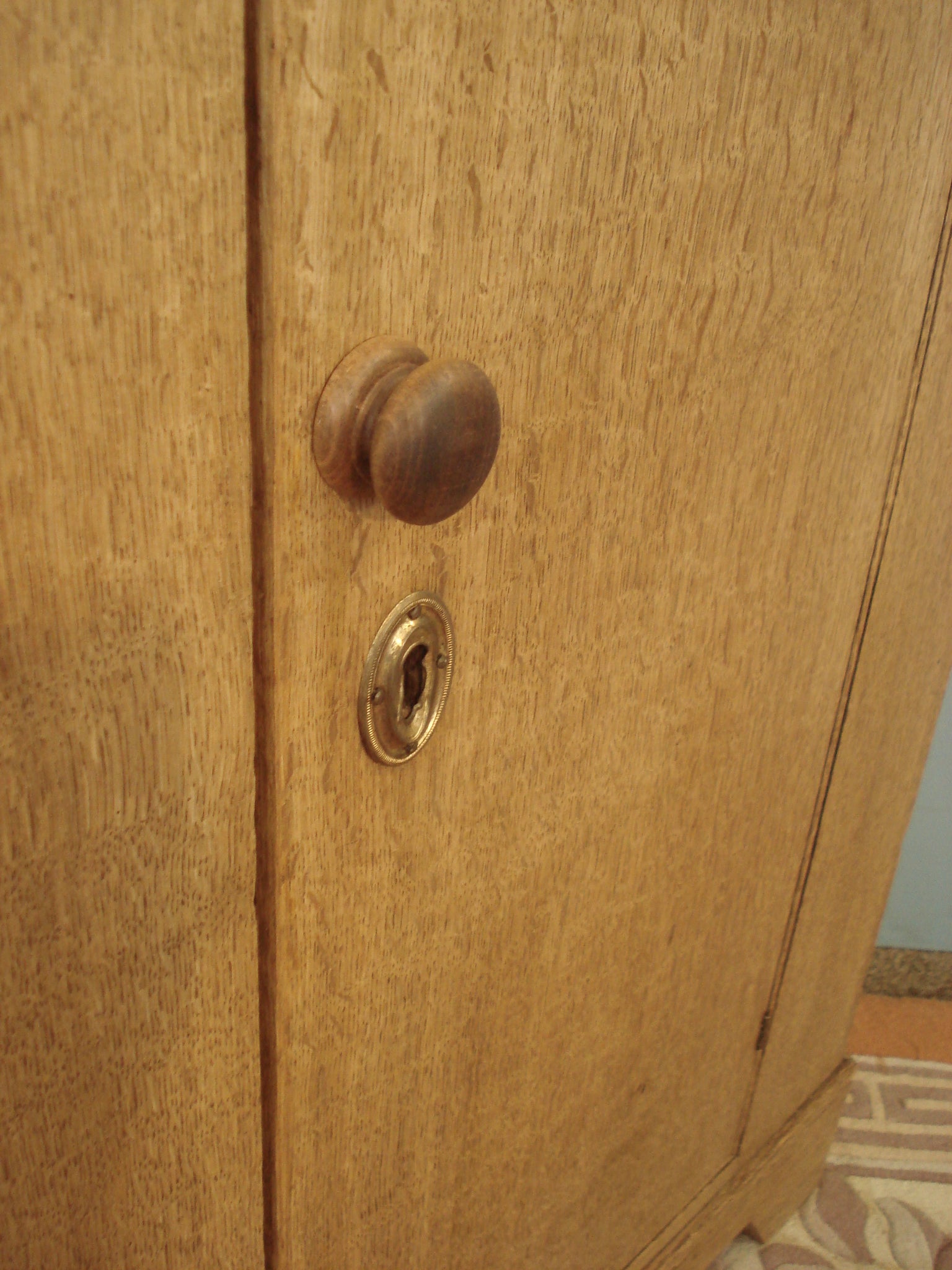 19th Century Blonde Oak Two Door Cupboard