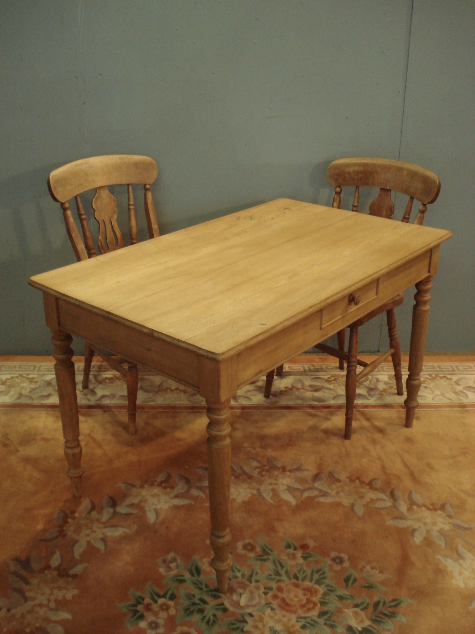 Solid Ash small dining / large writing table.