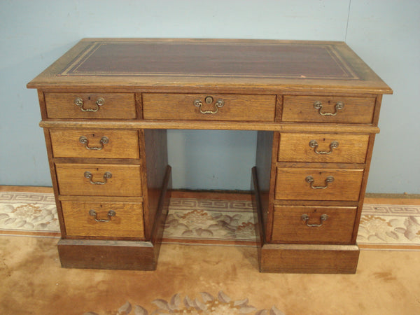 Large Oak Pedestal Desk
