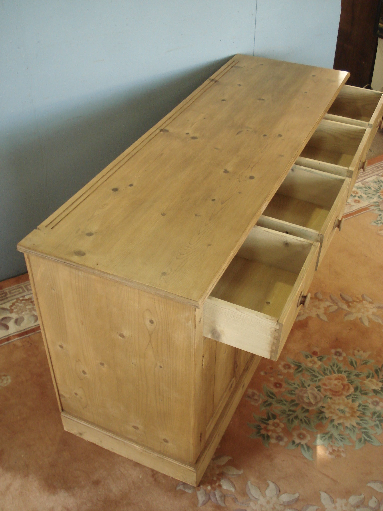 6ft. Stripped pine hand-made dresser base