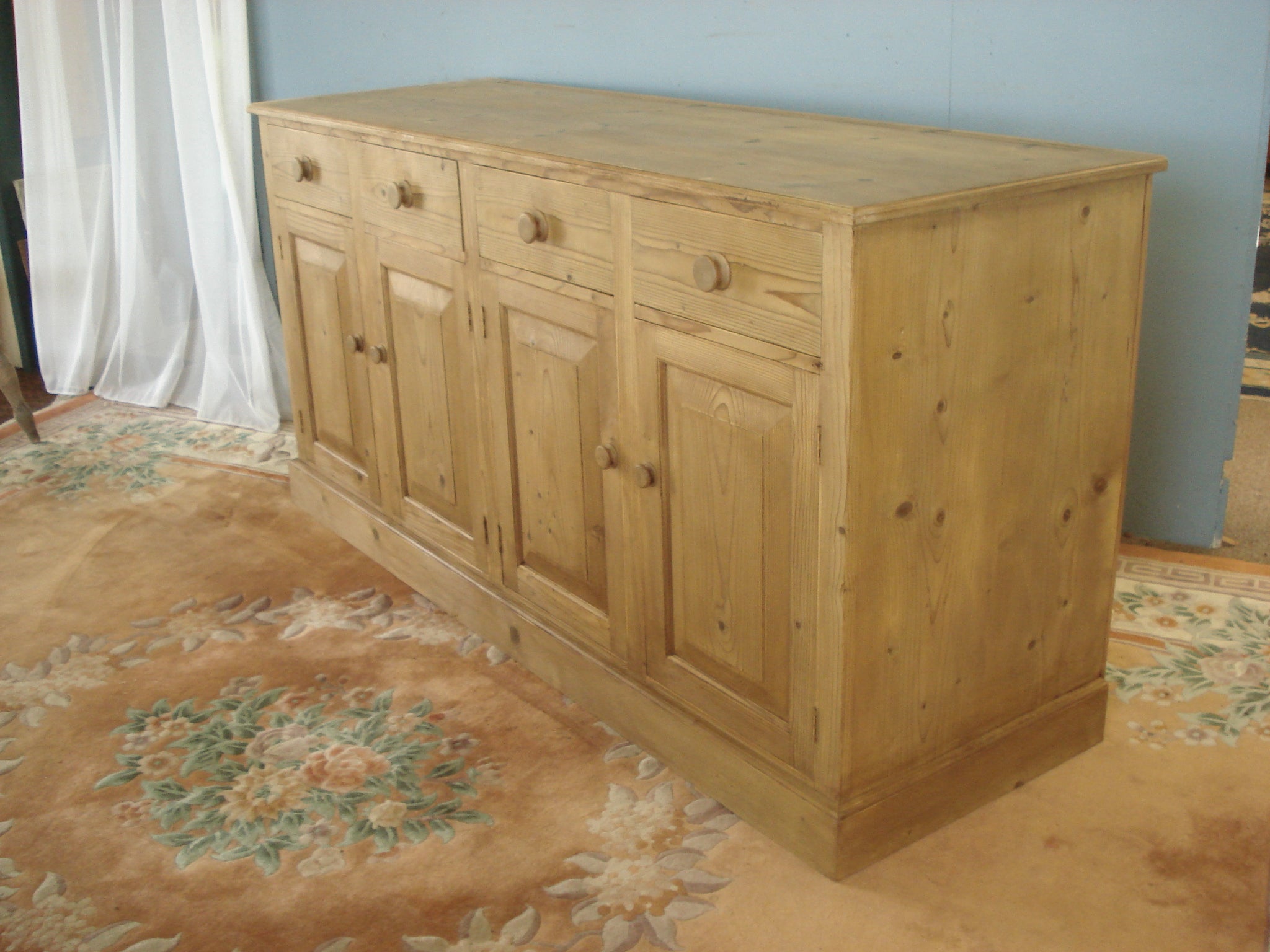 6ft. Stripped pine hand-made dresser base