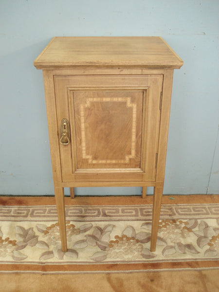 Inlaid Edwardian Blonde Mahogany Side Cabinet on Straight Tapering Legs