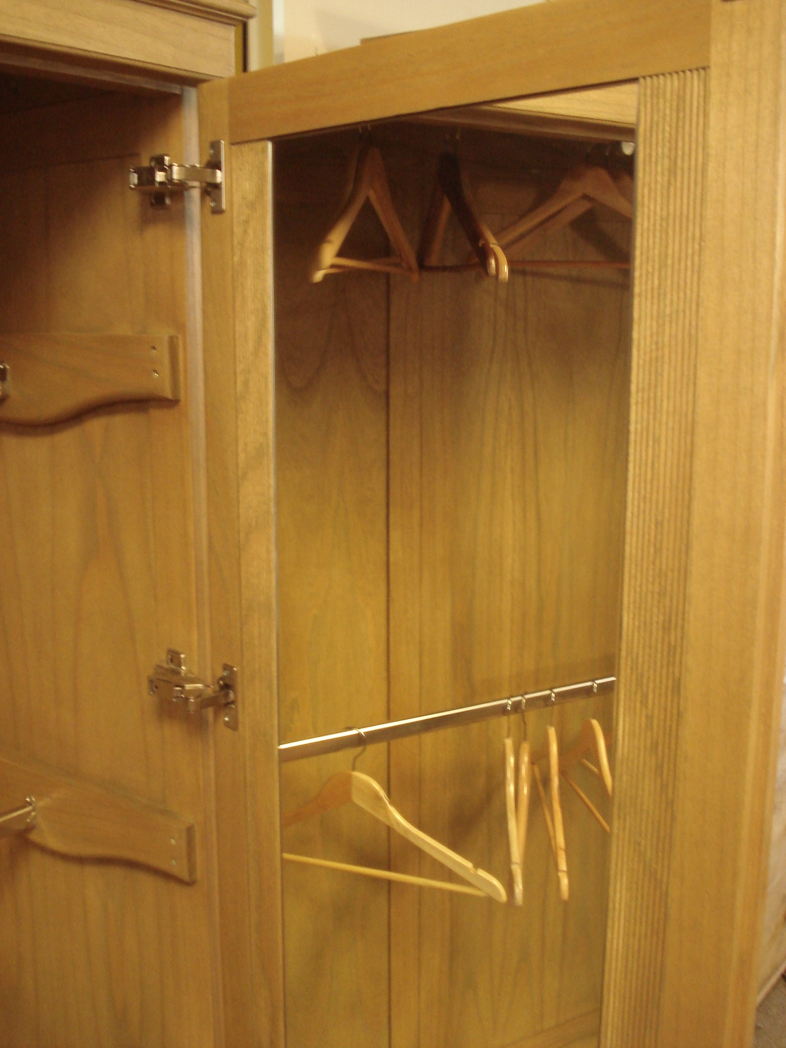 Late century 'Winsor' double wardrobe. Dismantles for transport.