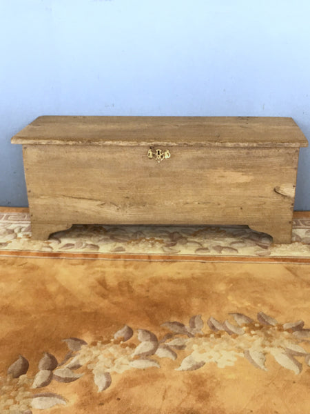 Small Early 19th century elm box of sword chest proportions.