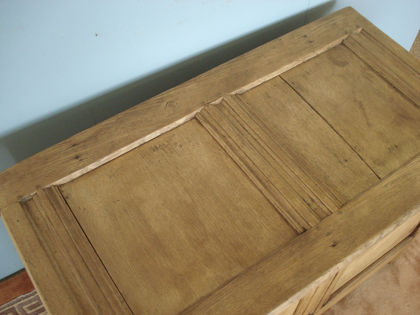 Ancient Blonde Oak  Panelled Coffer