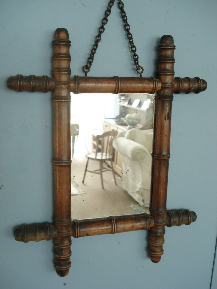 Small Faux Bamboo Framed Mirror